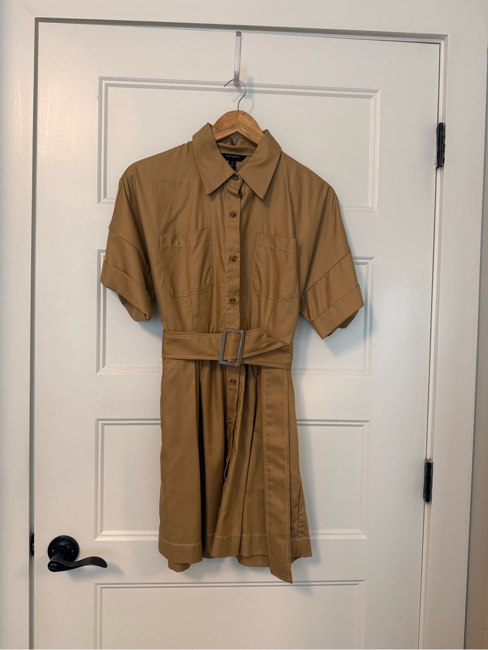 Banana Republic Classic Shirt Dress with Belt - Tan